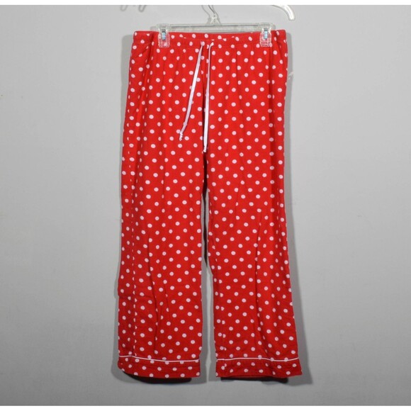 PajamaGram 100% Red & White Polka Dot 2 Pc Long Sleeve Pajama Set Sz MD - Picture 5 of 8